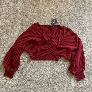 Zaful Red Cropped Sweater